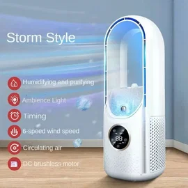 Przenośny klimatyzer USB z nawilżaczem i timerem, biały