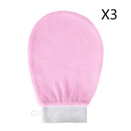 Rękawice peelingujące do kąpieli Home Fashion różowe, 3 szt.