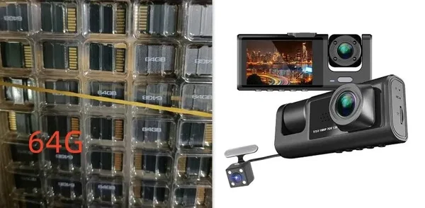 Rejestrator jazdy HD 1080P IR do wnętrza i na zewnątrz auta, zestaw 4