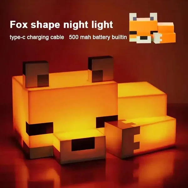 Lampka nocna Lisek USB miękkie pomarańczowe światło