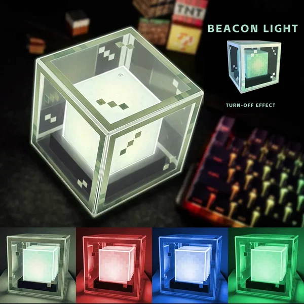 Lampka Pixel LED z akumulatorem do biurka Minecraft
