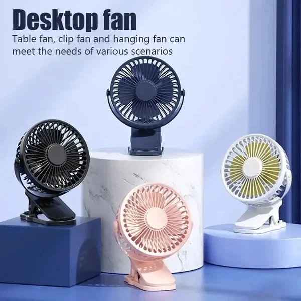 Wentylator Clip USB z Lampką LED 360°