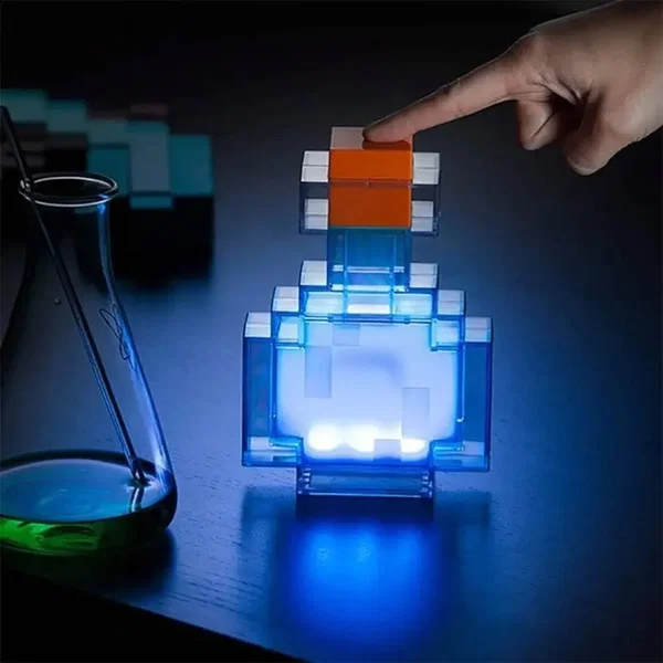 Lampka nocna LED Butelka Mikstury USB-C Minecraft