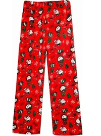 SPODNIE DAMSKIE PIŻAMOWE DRESOWE HELLO KITTY ŚWIĄTECZNE CZERWONE CIEPŁE S