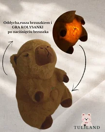 ODDYCHAJĄCY PLUSZAK KAPIBARA PORUSZAJĄCY BRZUSZKIEM I ŚPIEWAJĄCY KOŁYSANKI