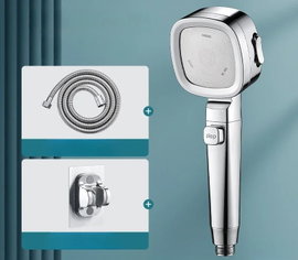 Wysokociśnieniowa głowica prysznicowa w 3 trybach – Silver 3pcs set