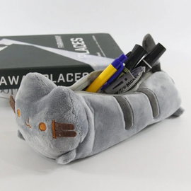 Piórnik w stylu Pusheen, szkolny pluszowy