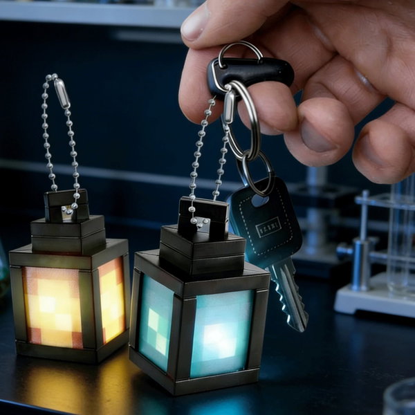 Lampka nocna w stylu pixel, ładowalna mini lampka, breloczek, gadżet do gier Mc