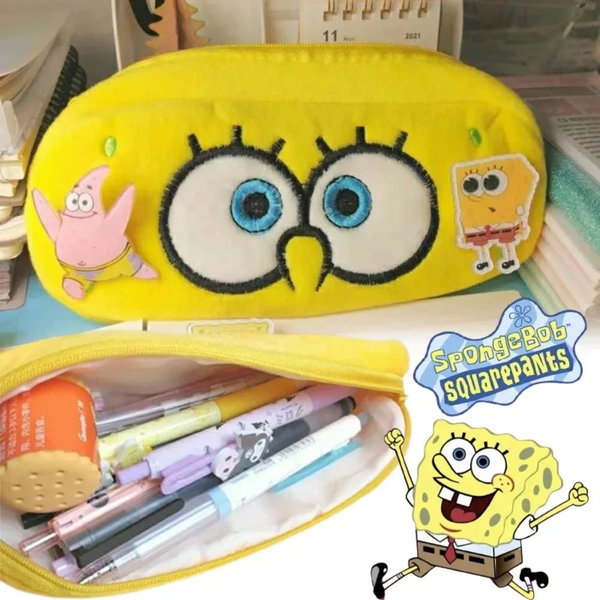 Piórnik SpongeBob, pluszowy piórnik z kreskówki, etui na długopisy