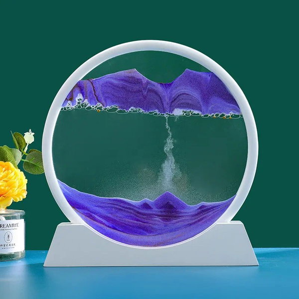 3D Ruchomy Piasek Obraz Okrągłe Szkło – 12 inch
