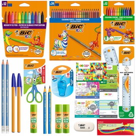 BIC WYPRAWKA SZKOLNA DLA KLAS 1-3 - KREDKI, OŁÓWKI, BLOKI + GRATISY