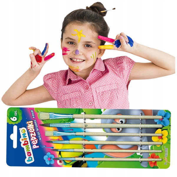 Bambino Pędzle Szkolne 6szt. Rozmiary 2-12 mm