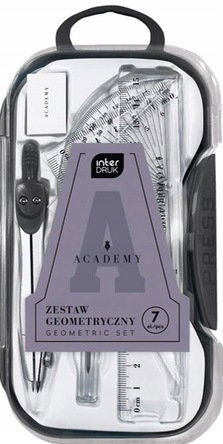 ZESTAW GEOMETRYCZNY W ETUI - 7 ELEMENTÓW INTERDRUK ACADEMY
