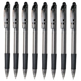 8 SZT. X CZARNY DŁUGOPIS 0.7MM PENTEL BK-417