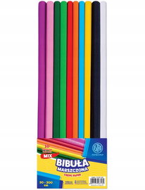 Astra Bibuła Marszczona 10 kolorów 50x200cm - zestaw szkolny