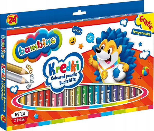 BAMBINO KREDKI W DREWNIANEJ OPRAWIE 24 KOL + TEMPERÓWKA