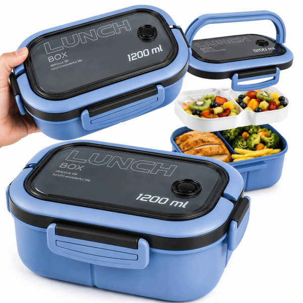 LUNCHBOX ŚNIADANIÓWKA SPI 55 1200ml z przegródkami i sztućcami