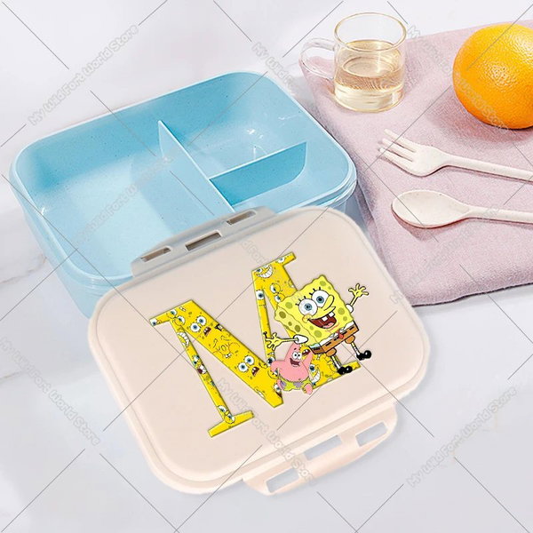 Uroczy kreskówkowy pojemnik na lunch dla dzieci SpongeBob, litera A-Z – HMBB1132