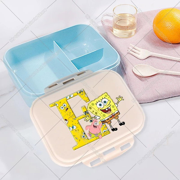 Uroczy kreskówkowy pojemnik na lunch dla dzieci SpongeBob, litera A-Z – HMBB1124