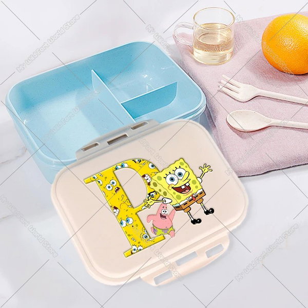 Uroczy kreskówkowy pojemnik na lunch dla dzieci SpongeBob, litera A-Z – HMBB1135