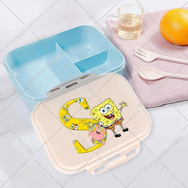 Uroczy kreskówkowy pojemnik na lunch dla dzieci SpongeBob, litera A-Z – HMBB1138
