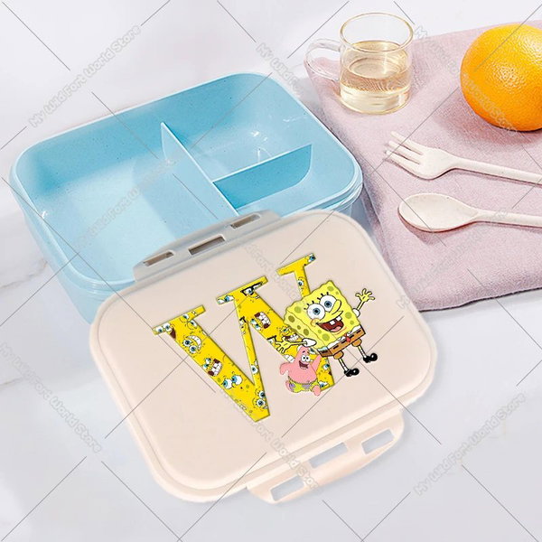 Uroczy kreskówkowy pojemnik na lunch dla dzieci SpongeBob, litera A-Z – HMBB1142