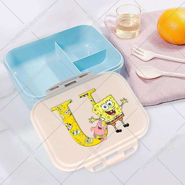 Uroczy kreskówkowy pojemnik na lunch dla dzieci SpongeBob, litera A-Z – HMBB1140