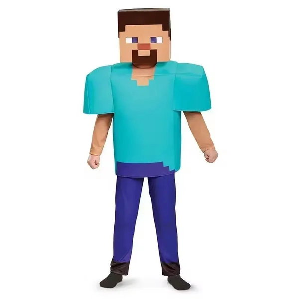 Strój Cosplay Anime Pixel-Man Creeper Steve na Halloween