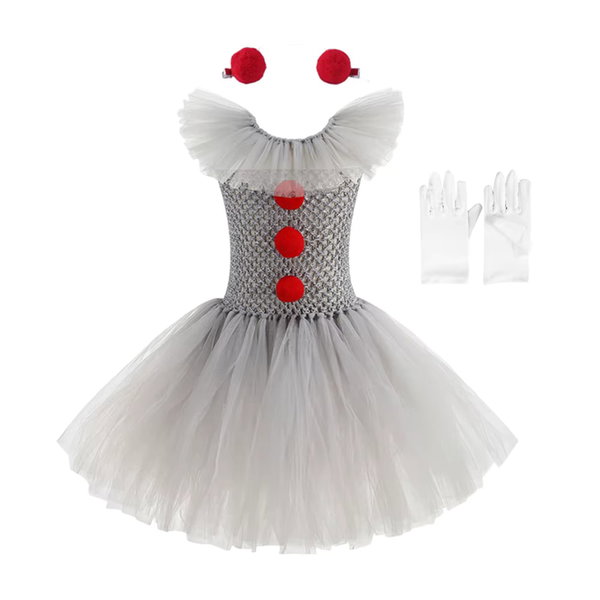Sukienka tutu dla dziewczynek szara w 3 częściach L(6-7Y)
