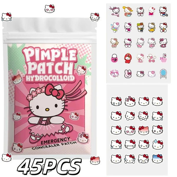 45 szt. Niewidoczne hydrokoloidowe plastry na wypryski Sanrio Hello Kitty