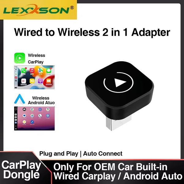 Adapter 2w1 Bezprzewodowy CarPlay i Android Auto LEXXSON