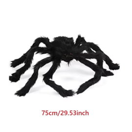 Pluszowy pająk czarny 75 cm dekoracja na Halloween