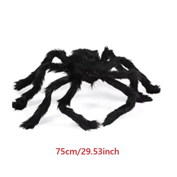 Pluszowy pająk czarny 75 cm dekoracja na Halloween
