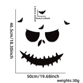 Naklejki na drzwi i okna Halloween, szkieletowa ręka, dynia, diabeł, czapka