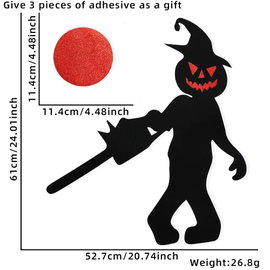 Naklejki na drzwi i okna Halloween, szkieletowa ręka, dynia – C / 1 szt.
