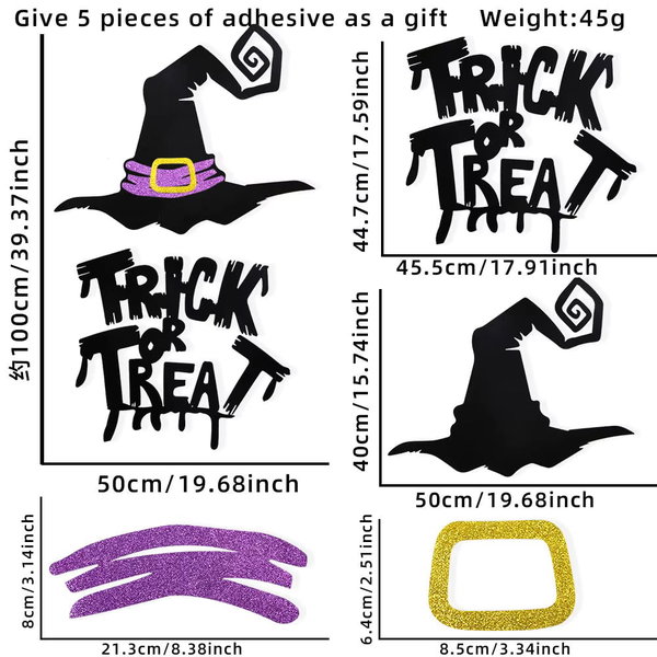 Naklejki na drzwi i okna Halloween, szkieletowa ręka, dynia – H / 1 szt.