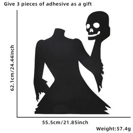 Naklejki na drzwi i okna Halloween, szkieletowa ręka, dynia – D / 1 szt.
