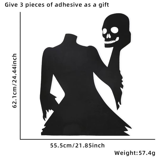 Naklejki na drzwi i okna Halloween, szkieletowa ręka, dynia – D / 1 szt.