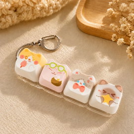 Nowy brelok do kluczy w kształcie kota, clicker, fidget antystresowy