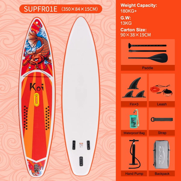 Deska SUP do wiosłowania 335×83×15 cm kolor SUPFR03F SUPFR01E(350*84*15 cm)