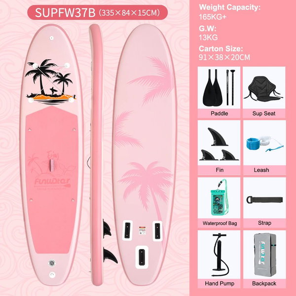 Deska SUP do wiosłowania 335×83×15 cm kolor SUPFR03F SUPFW37B(335×84×15 cm)