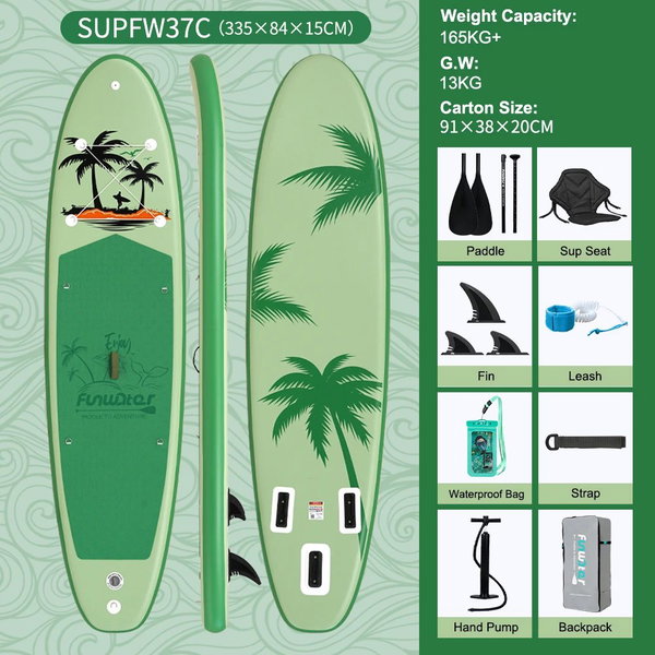 Deska SUP do wiosłowania 335×83×15 cm kolor SUPFR03F SUPFW37C(335×84×15 cm)