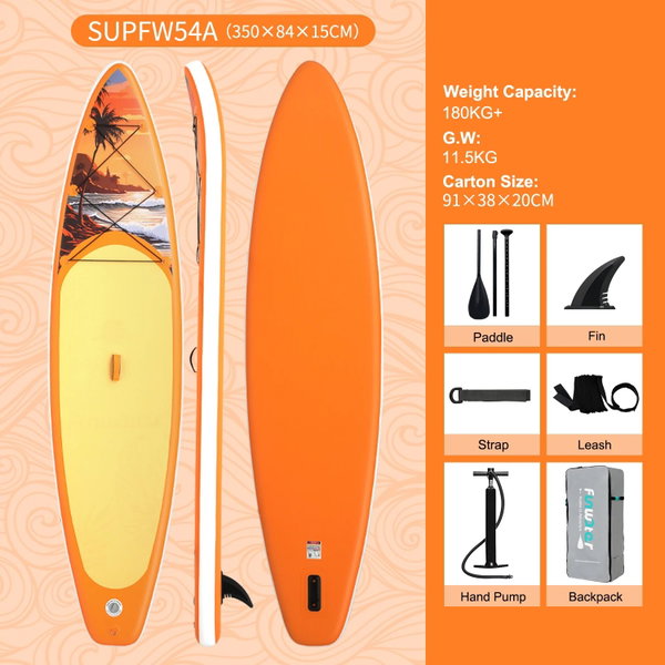 Deska SUP do wiosłowania 335×83×15 cm kolor SUPFR03F SUPFW54A(350×84×15)