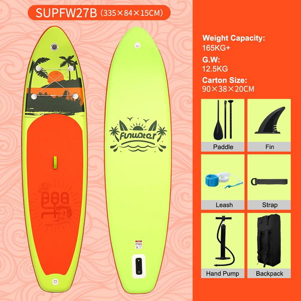 Deska SUP do wiosłowania 335×83×15 cm kolor SUPFR03F SUPFW27B(335*84*15 cm)