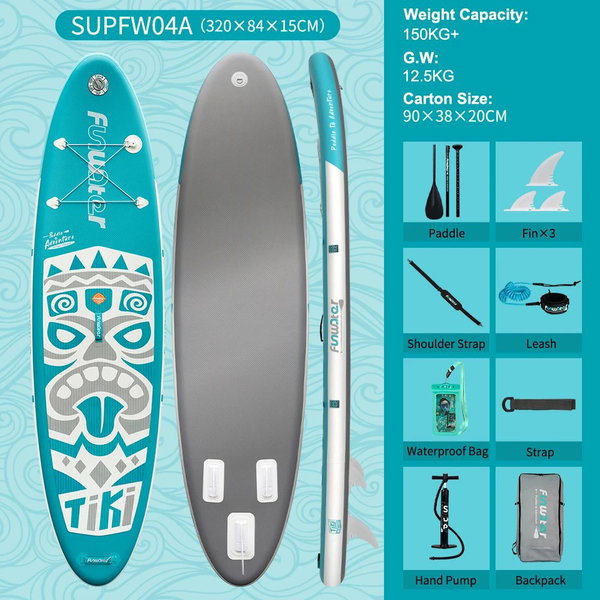 Deska SUP do wiosłowania 335×83×15 cm kolor SUPFR03F SUPFW04A(320*84*15 cm)