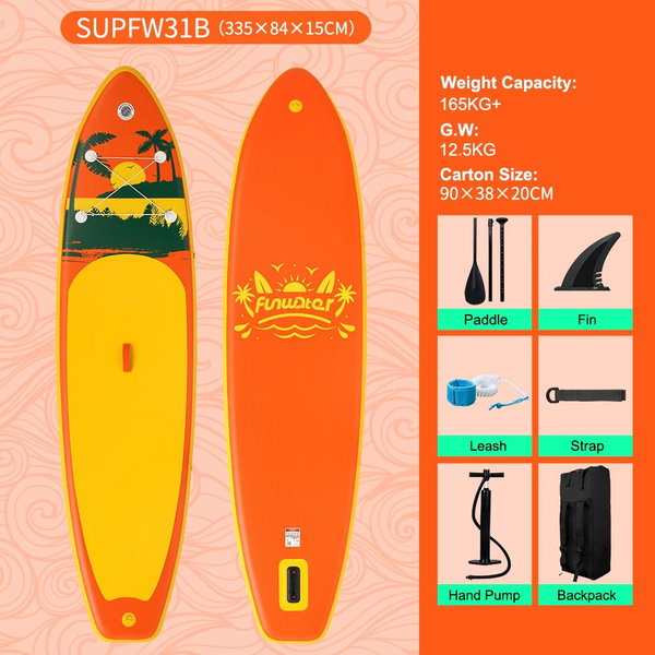Deska SUP do wiosłowania 335×83×15 cm kolor SUPFR03F SUPFW31B(335*84*15 cm)