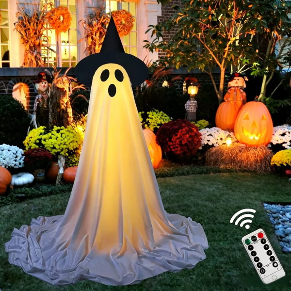 Duch wiszący z lampkami – Halloweenowy, podświetlany duch do dekoracji