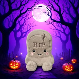Straszna lalka z nagrobkiem Halloween RIP pluszowa zabawka