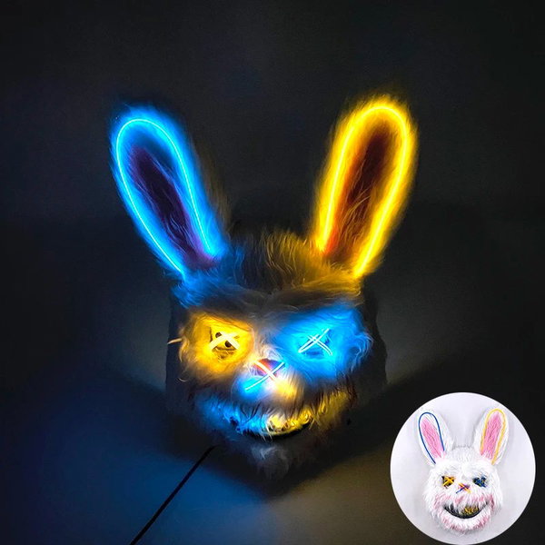 Maska LED Krwawa Futrzana Niedźwiedzia Kolor: Bunny 5