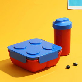Pojemnik na lunch szczelny z klockami do składania Blue 1100ML